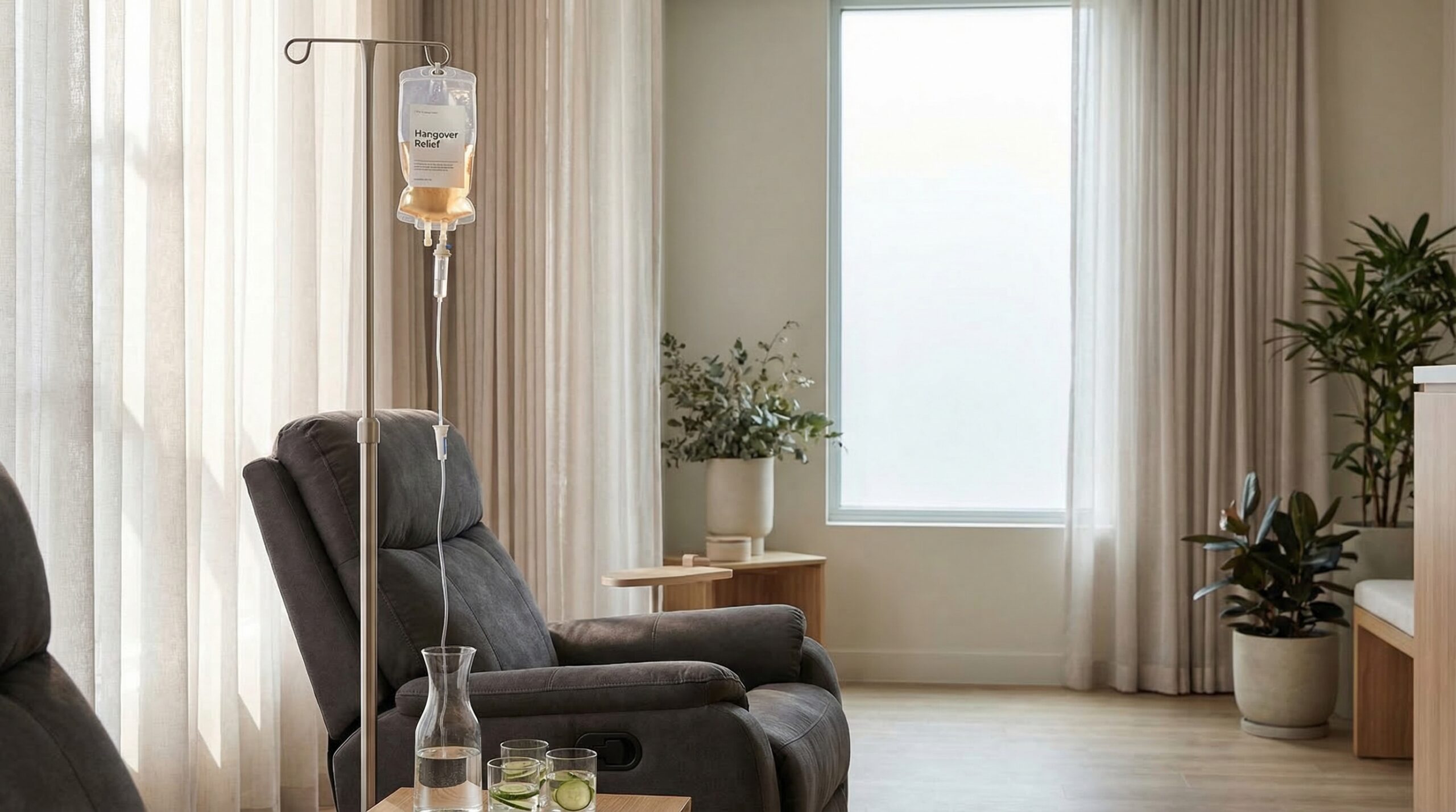iv-lounge-with-hangover-relief-drip-bag-in-wellness-clinic